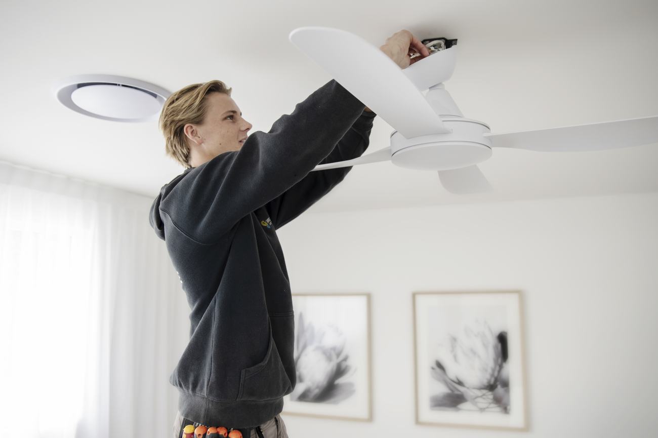 Ceiling fan installation